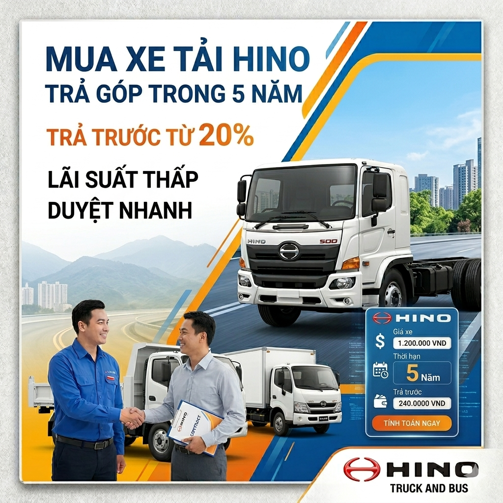 Mua xe Hino trả góp 5 năm