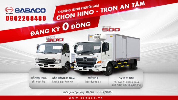 Chương trình khuyến mãi “CHỌN HINO- TRỌN AN TÂM, ĐĂNG KÝ 0 ĐỒNG”