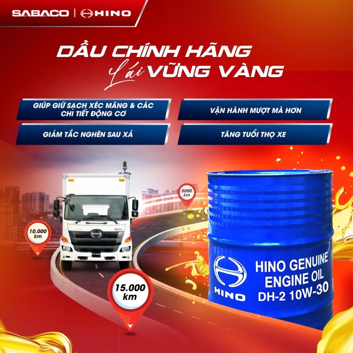 Hướng Dẫn Sử Dụng Dầu Động Cơ Hino Theo Chu Kỳ Tối Ưu – Tăng Tuổi Thọ Xe Tải